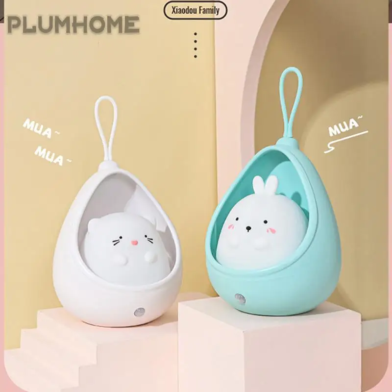 

LED human body induction light sensor control cute animal bedroom night light USB Rechargeable Silicone wall lights