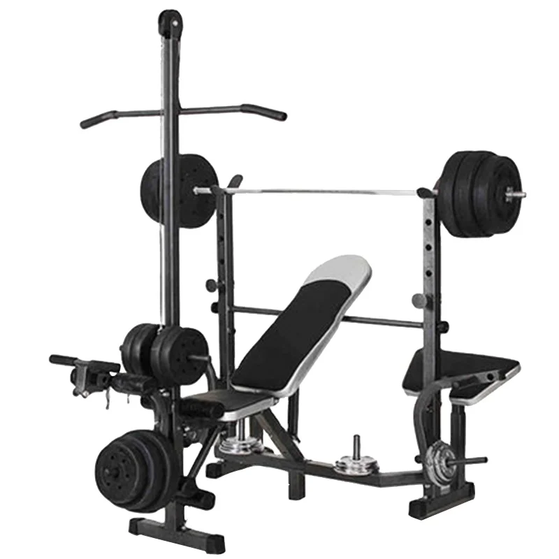 

2021 Multifunctional Barbell Weight Lifting Power Rack Adjustable Bench Barbell Bed Squat Rack High Pull Weight Bed Bench Press