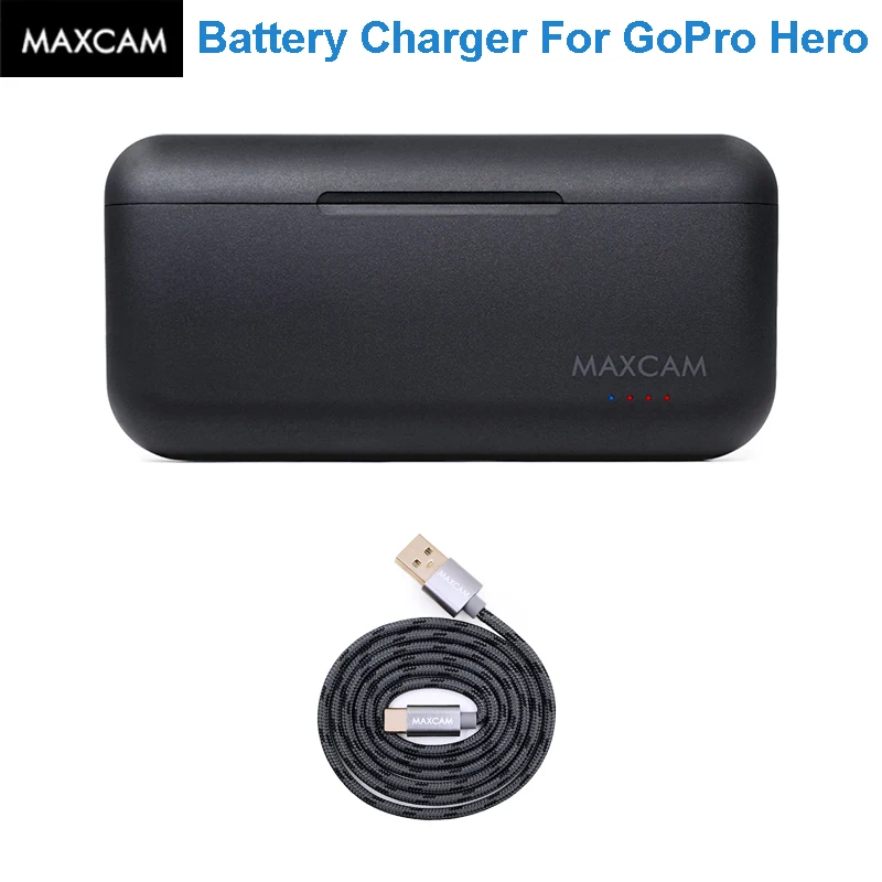 Зарядное устройство MAXCAM 1720 мА ч, с чехлом для хранения, для Gopro Hero 10, 9, 8, 7, 6, 5