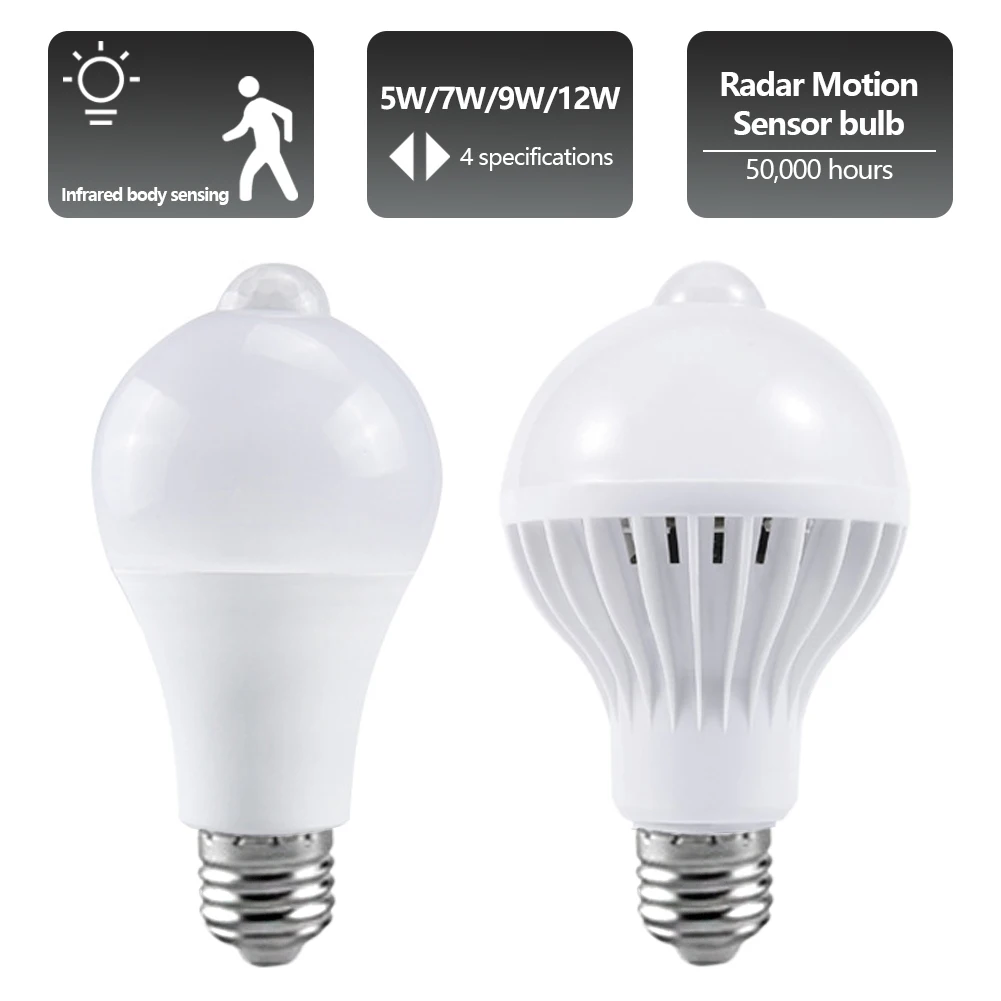 

LED Sensor Bulb 10W 12W 15W E27 Dusk To Dawn Sensor Light Bulb 220V 110V Day Night Light Auto ON/OFF LED Lamp For Home Lighting