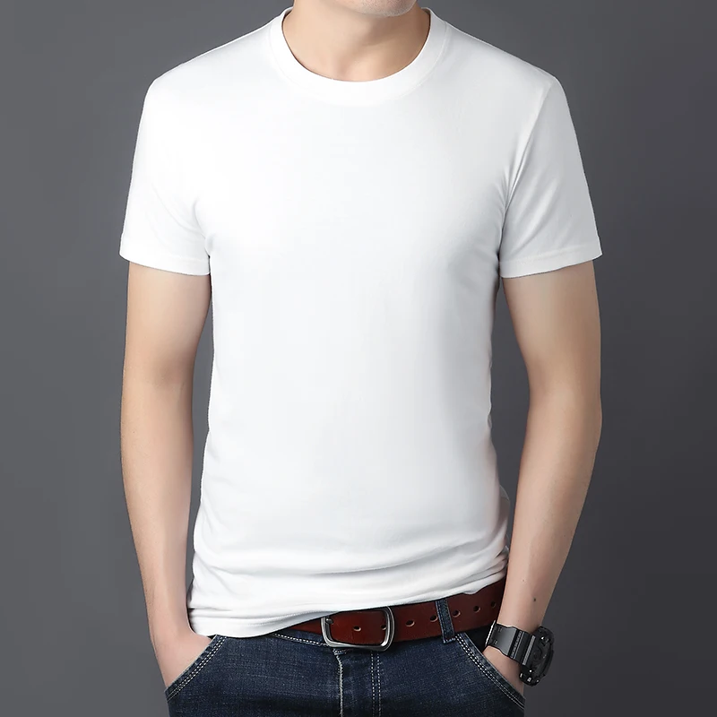 

4715 T-shirt 100% Katoen Wit Solid T-shirt Mannen Causale O Hals Korte Mouw T-shirt Mannen Dagelijks tops