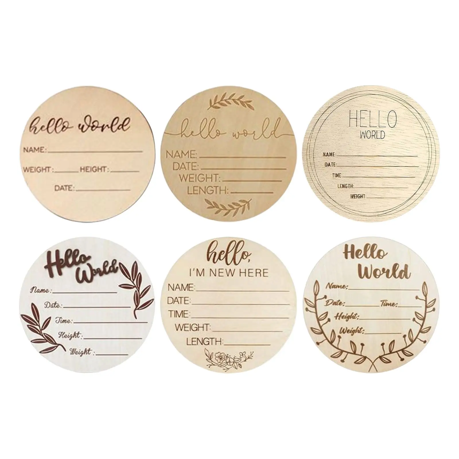 

18 шт., деревянные памятные открытки для новорожденных