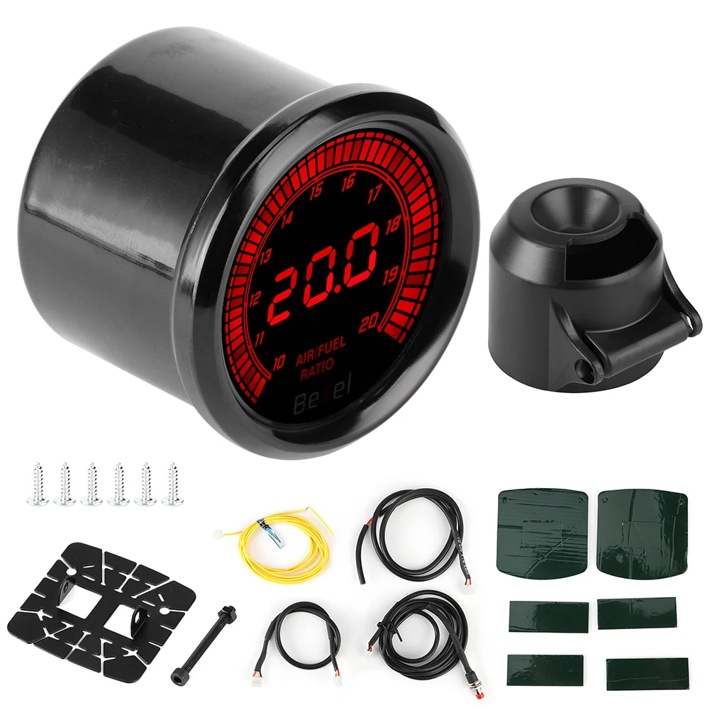 

52mm Black 7 Color Pointer Air/Fuel Ratio Gauge Auto Car Instrument Accessory