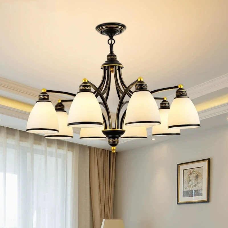 

Nordic Luxury Iron Art Chandelier Home Retro Metal Hanging Lamp Living Room Bedroom Dining Room Minimalist Indoor Pendant Lamps