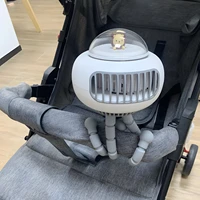 Mini Flexible Air Conditioner Stroller Cooling Fan 130° Auto Rotation 4 Gear Quiet Wind Handheld Ultra-Long Battery for Outdoors