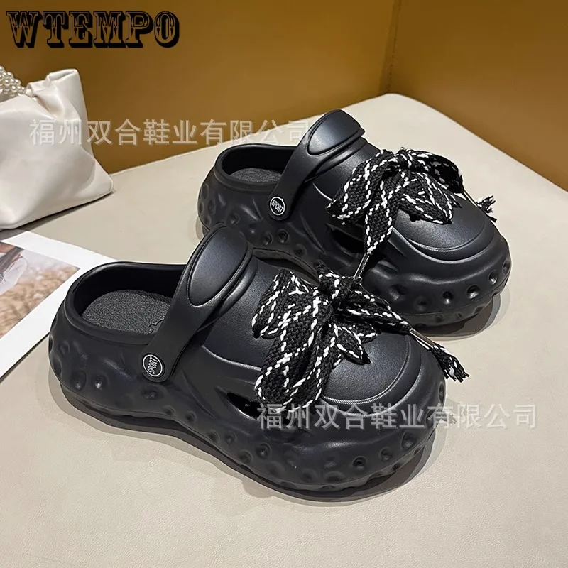 

WTEMPO Women Thick Sole Hole Shoes for Women's Spring and Summer Fashion Versatile Small Tall Close Toe Slippers Indoor Slides