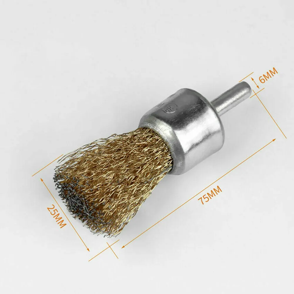 

Useful Durable Hot Sale New Practical Brass Wire Brush End Wire Brushes For Drill Rust Removal Tool Wheel 25mm