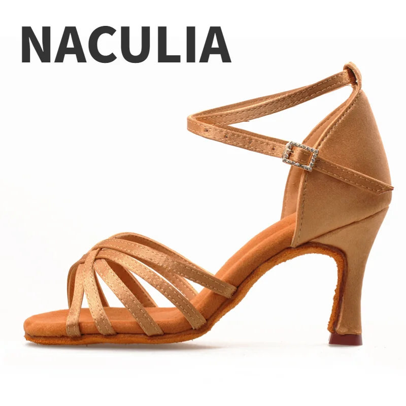 New Latin Modern Dance Shoes Ladies Tango Latin Dance Shoes Women High Heel Salsa Dance Sandals Ballroom Party Training Shoes