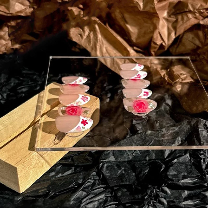 Доска для дизайна ногтей из цельного дерева акриловая рабочая стойка подставка