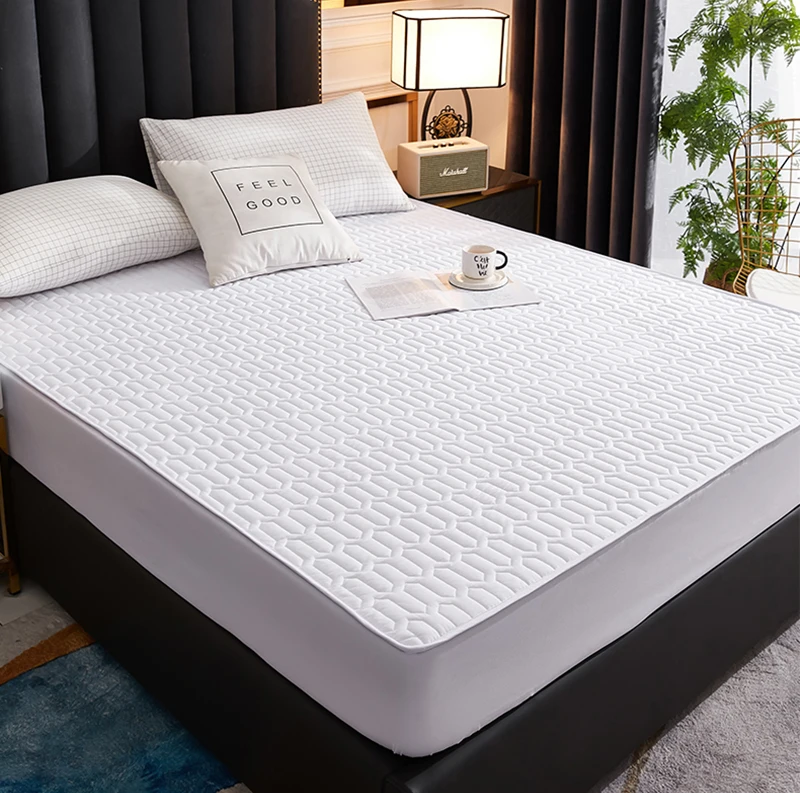 

Waterproof Thicken Quilting Process Fitted Sheet Bed Cover Mattress Protector,150x200 180x200 200x220,Solid Color