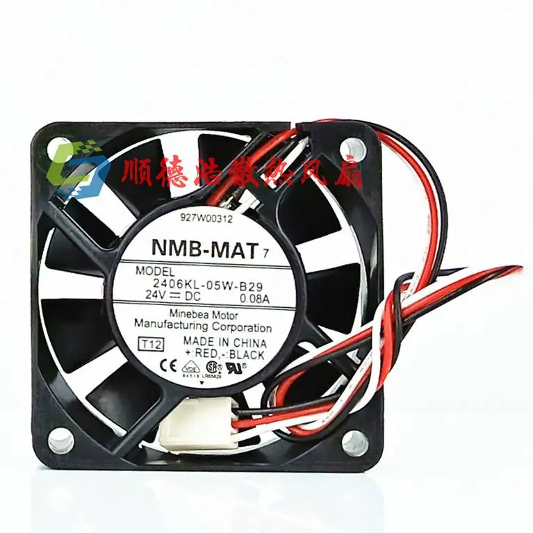 

NMB-MAT 2406KL-05W-B29 T12 DC 24V 0.08A 60x60x15 мм 3-проводной Вентилятор охлаждения сервера