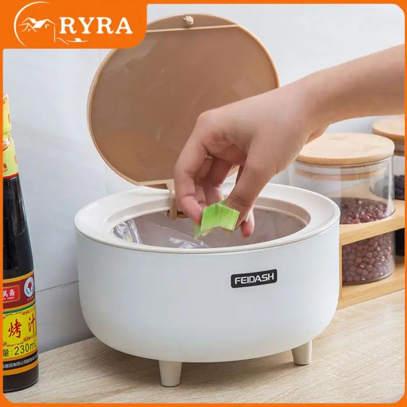 

Japanese Style Mini Desktop Trash Can Simple Press Trash Storage Bin Student Dormitory Bedside Table Round Trash Can Bucket