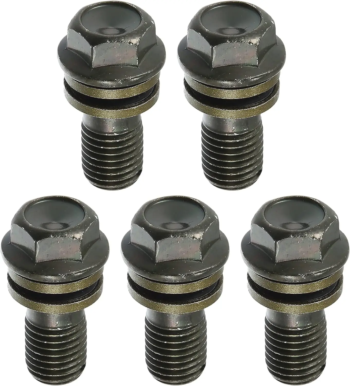 

5 Set Universal Motorcycle Brake Line Tube Fittings M10x1.25 Main Cylinder Hollow Screw with Washers Stainless Steel Army Green