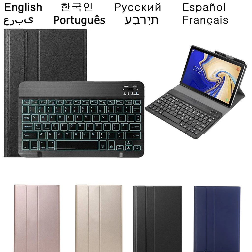 

Keyboard Case For Samsung Galaxy Tab A7 T500 10.4 2020 S6 Lite A6 Protective Cover With Detachable Wireless 7-Color Backlight
