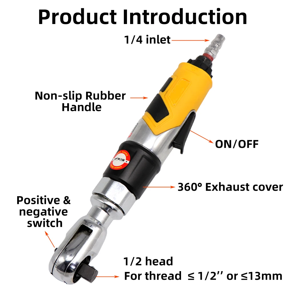 Пневматический/пневматический гаечный ключ HIFESON 1/2 1/4 мини-гаечный трещотка мини