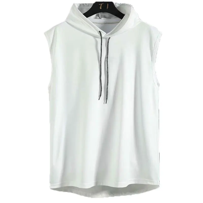 Letni mężczyzna odzież podkoszulki bluza Plus Size top bez rękawów bluza z kapturem kamizelka trening Fitness mężczyzna T koszula treningu kamizelka hiphopowa 2 Letni mężczyzna odzież podkoszulki bluza Plus Size top bez rękawów bluza z kapturem kamizelka trening Fitness mężczyzna T koszula treningu kamizelka hiphopowa 2