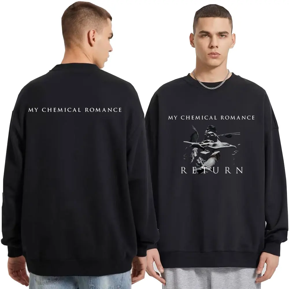 

Толстовка Мужская/Женская в стиле хип-хоп, винтажная черная парадная толстовка с круглым вырезом, мой химический романтический стиль, Готич...