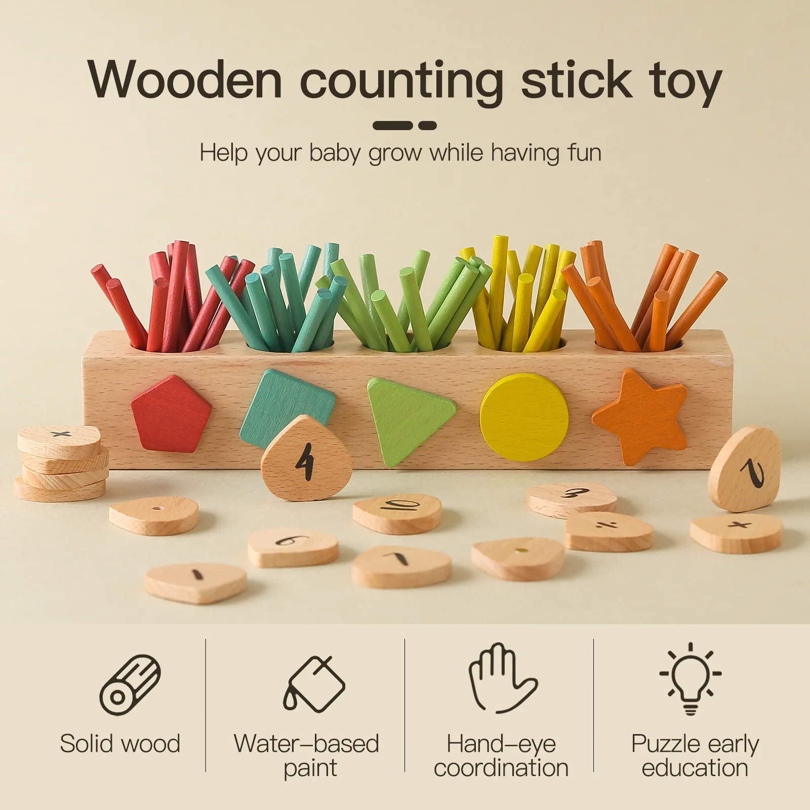 

Wooden Magnets Math Toys Montessori Materials Learning Education Counting Stick Educational Toys For Children Magnetic Puzzle