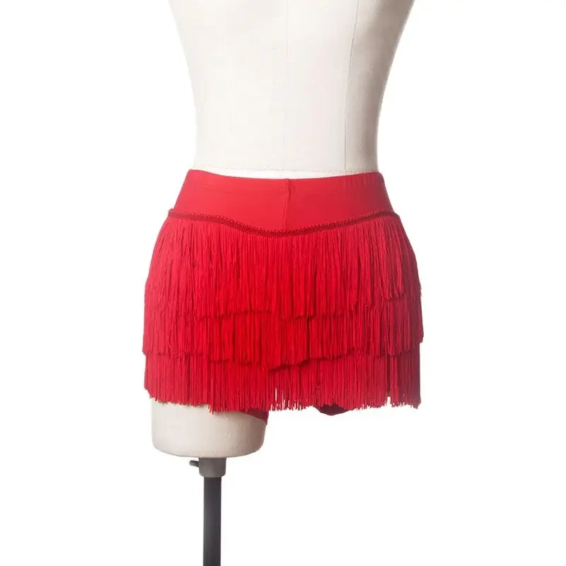 

Women ballet dance short with tassel skirt lady stage performance ballet costume short , black color fringe dance short
