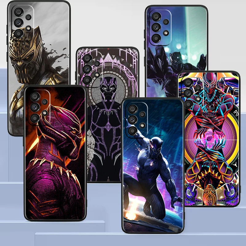 

Marvel Black Panther Black Phone Case For Samsung A73 A72 A71 A53 A52 A51 A42 A33 A32 A23 A22 A21S A13 A03 5G Cover