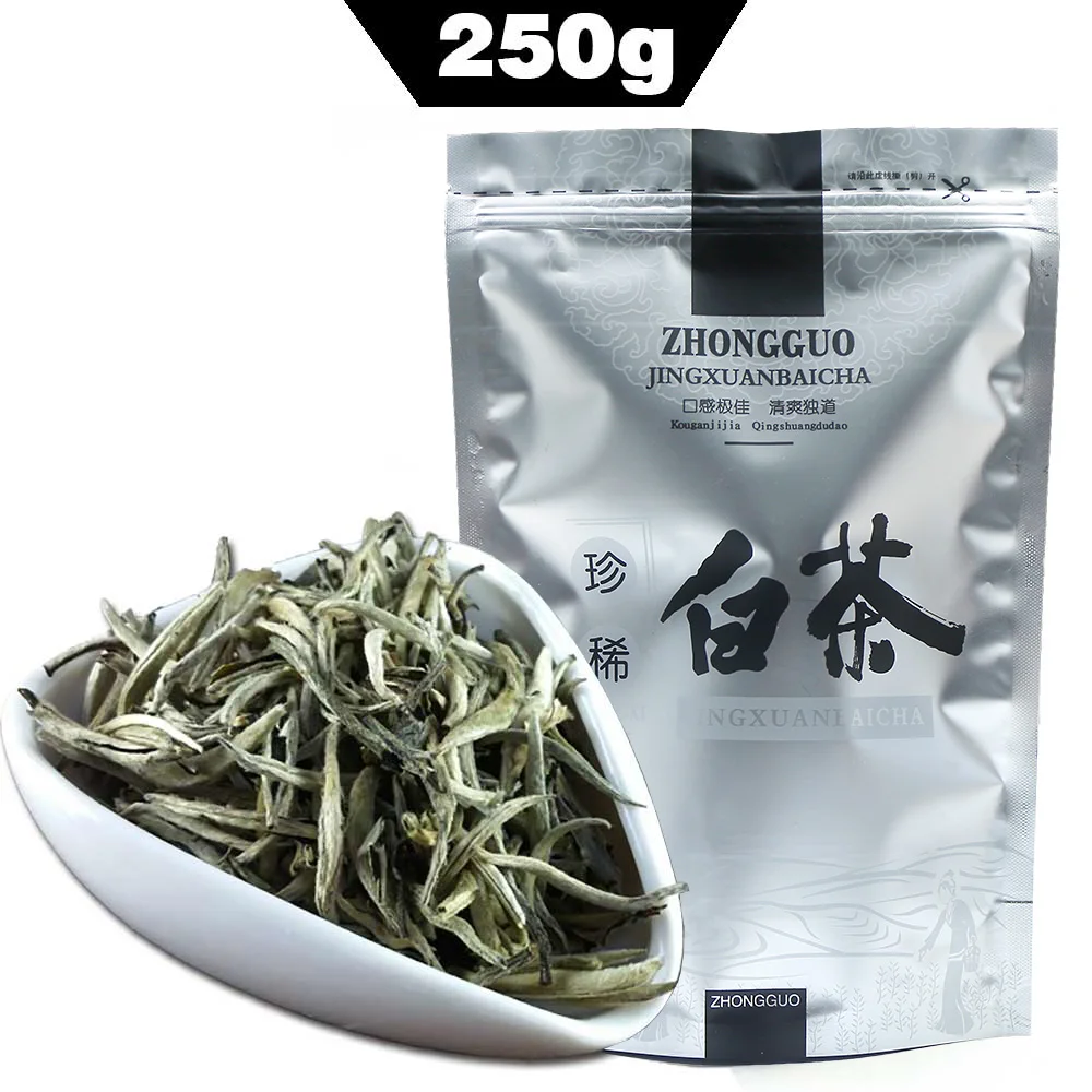 

Top Chinese Tea White Tea 250g Silver Needle White Tea AAAAA Organic Bai Hao Yin Zhen Anti-old