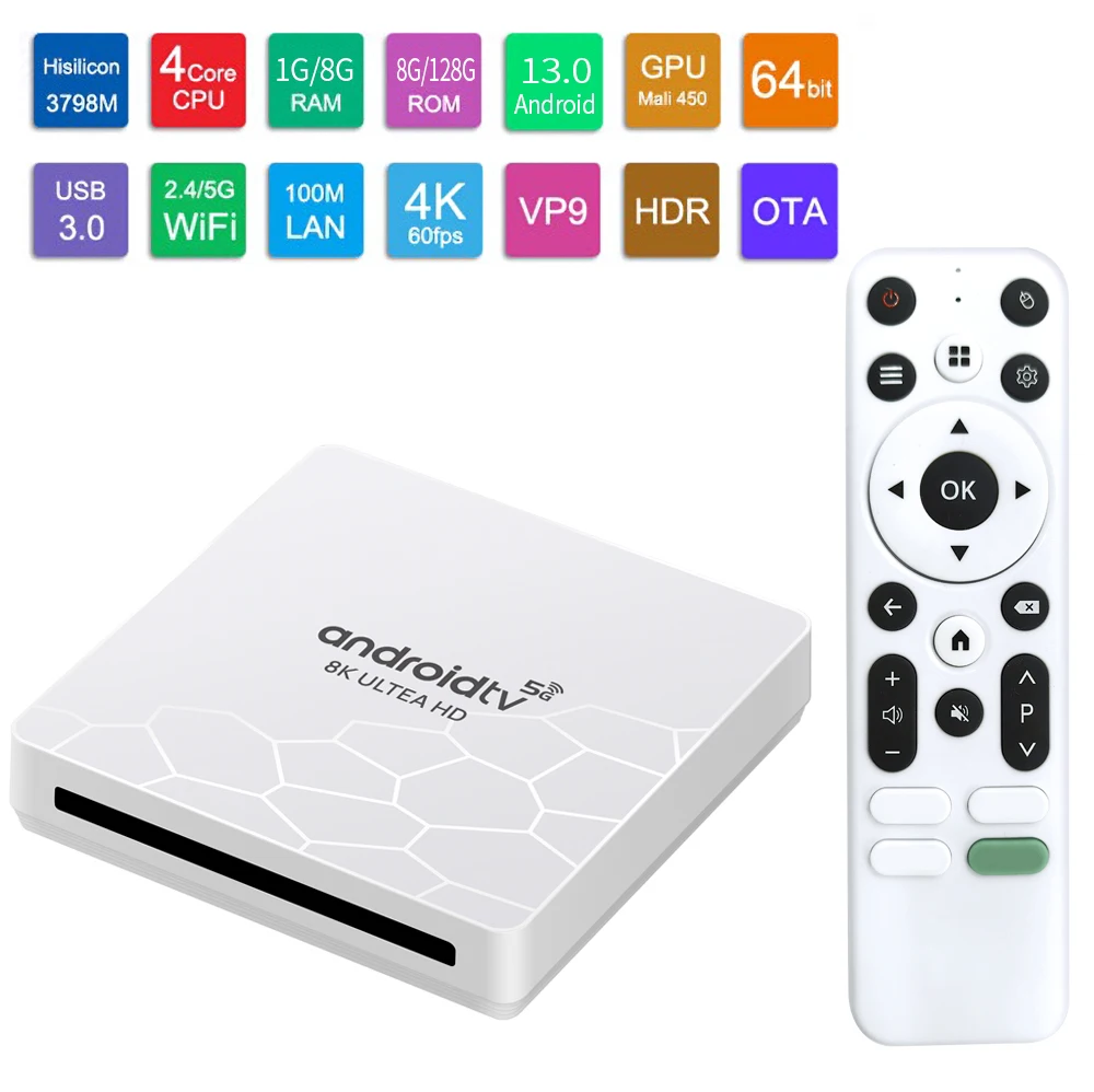 Новый Q96 OHP 8K ATV Smart TV Box 4K HD Android13 OTA 4G 5G Dual-WIFI 8 ГБ 128 Медиаплеер Домашний кинотеатр