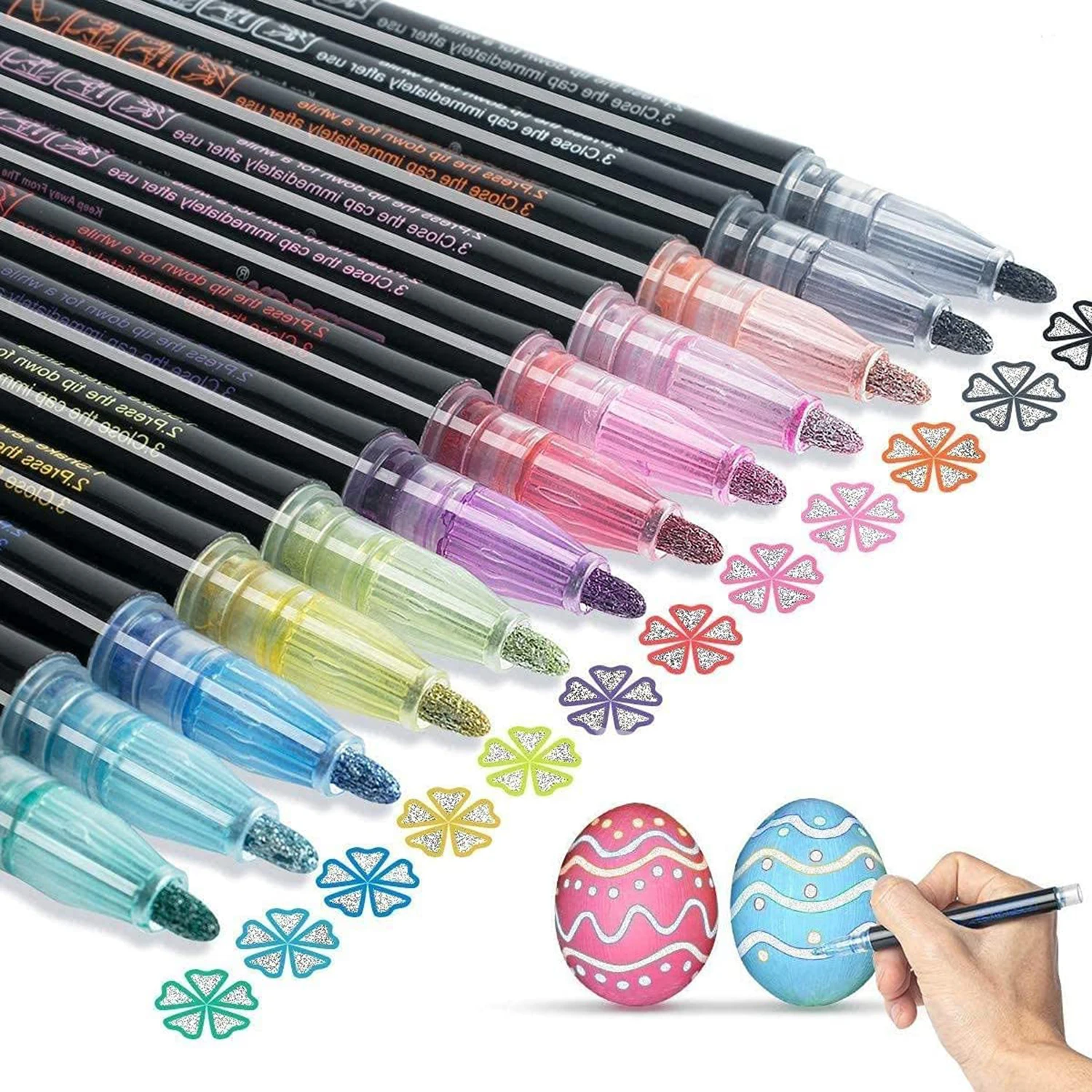 

Super Squiggles Outline Markers Doodle Dazzles Shimmer Marker Set 12 Colors Double Line Outline Marker For Gift Card, Scrapbook