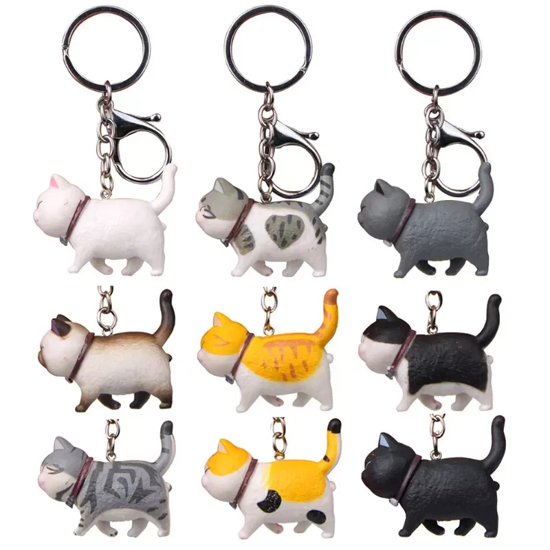 

1pcs 10.5cm Cute Cartoon Cat Pendant Key Rings Kitten Cat Key Chain Shake Head Car Bag Keychains Creative Jewelry Gift Fashion