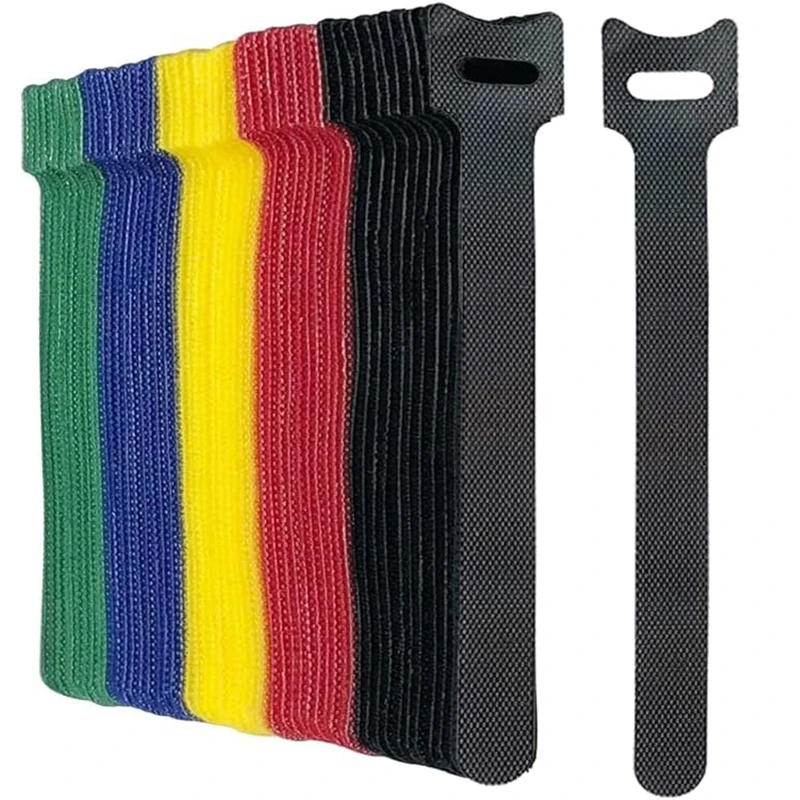 20/50/100 szt. Opaski kablowe wielokrotnego użytku z haczykiem i pętelką Wielofunkcyjne opaski Organizer przewodów Zarządzanie regulowanymi