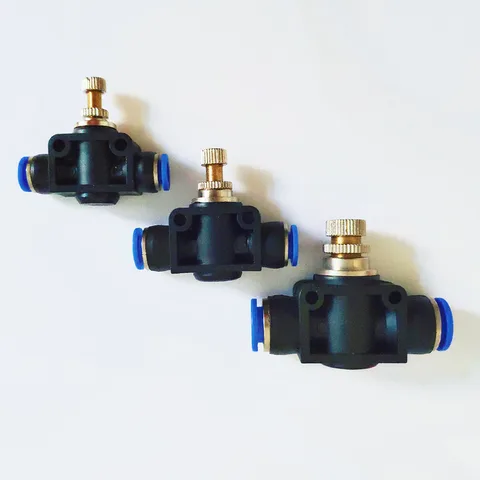 Пневматический фитинг Регулятор воздушного потока 6 мм 8 мм 10 мм Регулировка расхода газа Соединительный фитинг Кран управления скоростью воздуха OD Шланговая трубка