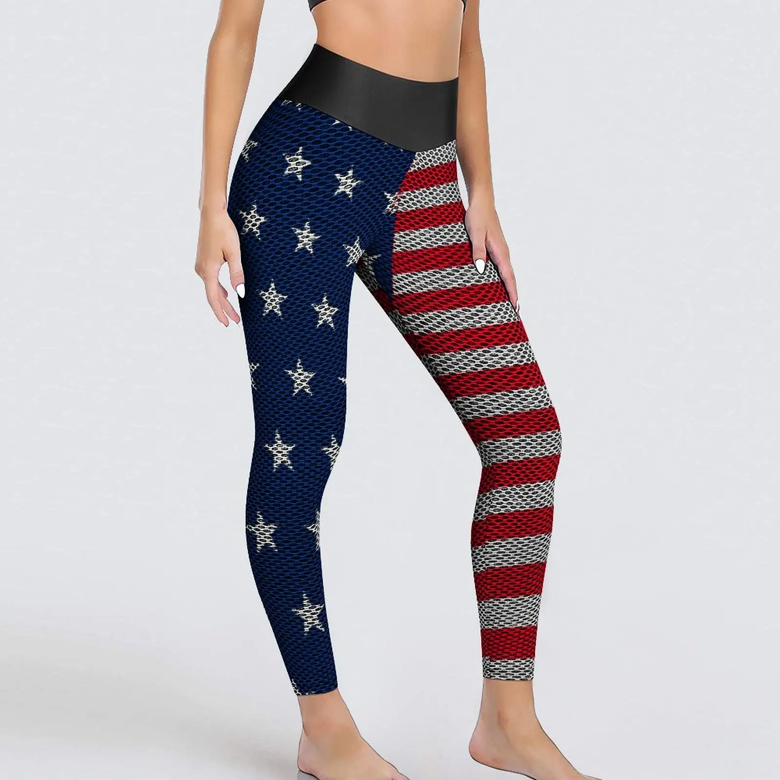 

USA Flag Print Yoga Pants Sexy Stars and Stripes Graphic Leggings Push Up Fitness Leggins Women Sweet Quick-Dry Sports Tights