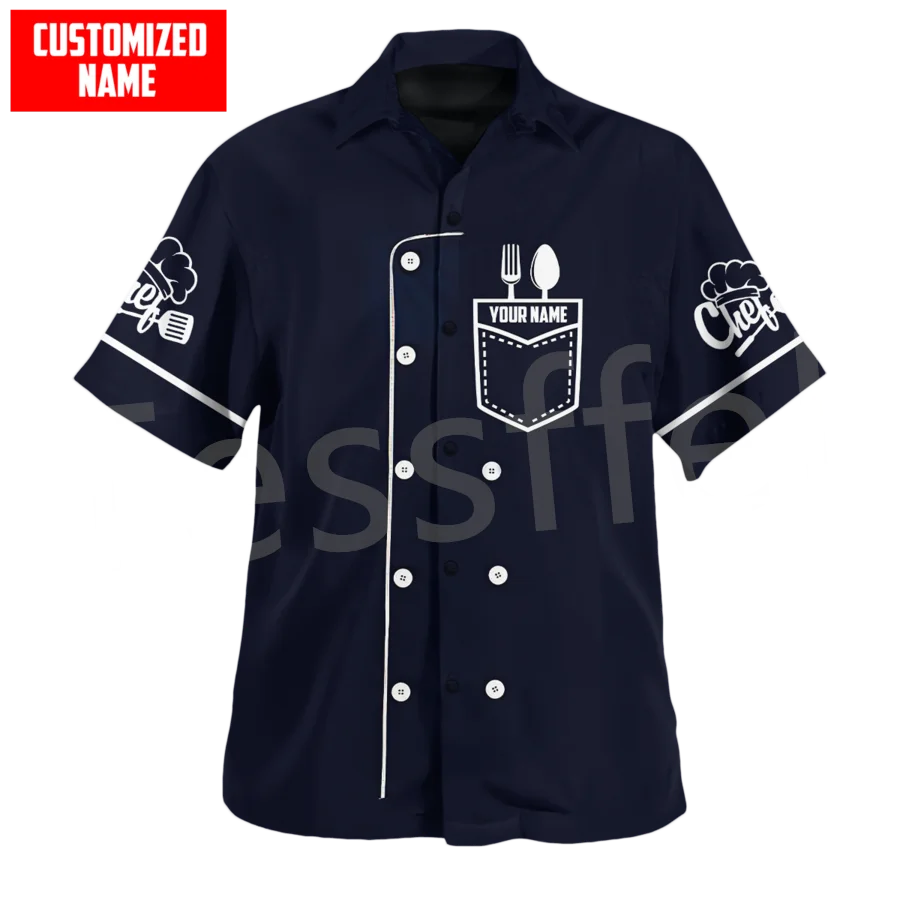 Cosplay Worker Culinary Arts Cooking Master Chef Tattoo 3DPrint Summer Streetwear Retro Casual Hawaiian Shirts Short Sleeves X1