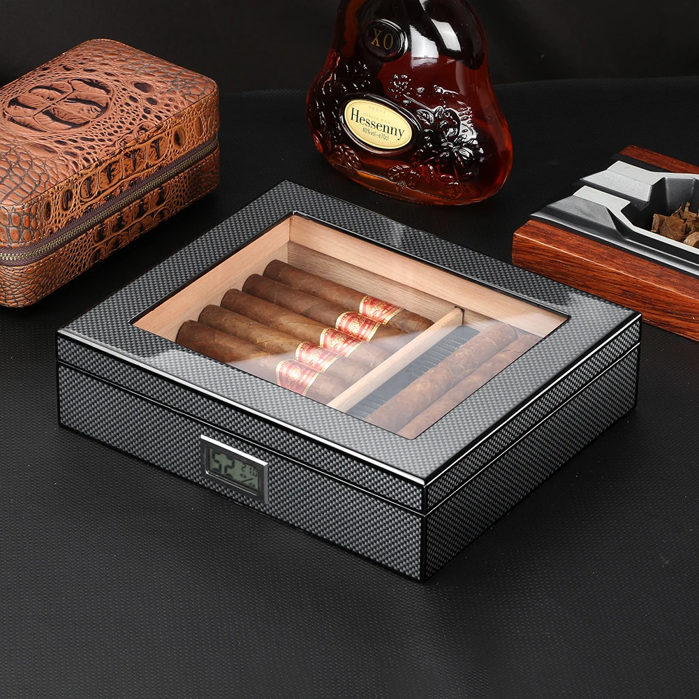 

GALINER Cigar Humidor Case Cedar Wood Humidors Travel Portable With Humidity Humidifier Hygrometer For Cigar Box Luxury
