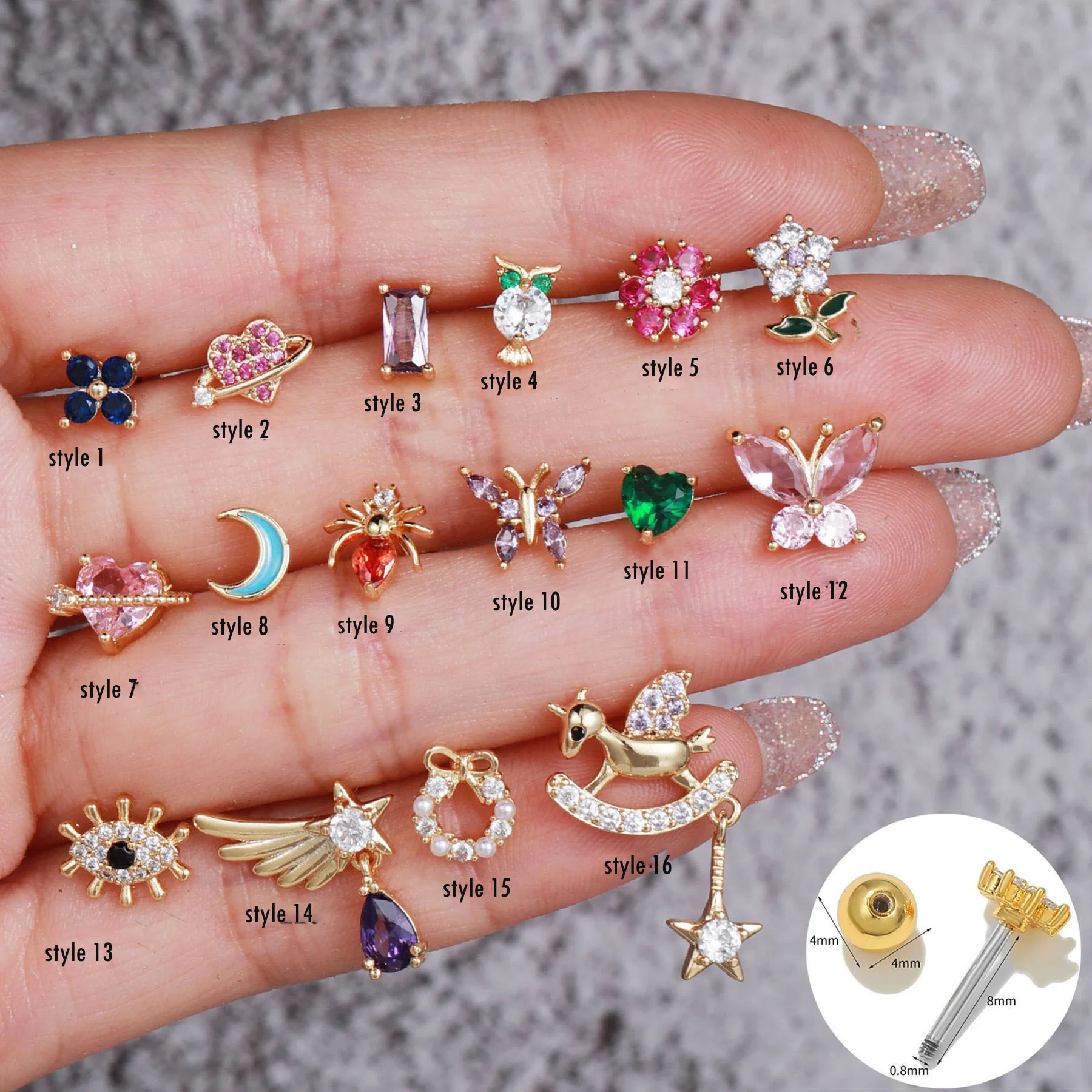 

1 Pc Net Celebrity Wind Fashion Screw Screw Ball Ear Bone Nail Rod Niche Design Trojan Ear Accessories Source Home Accessories