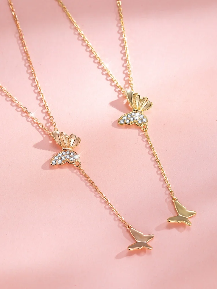 Ожерелье из стерлингового серебра легкое 2023 новое женское сетчатое красное