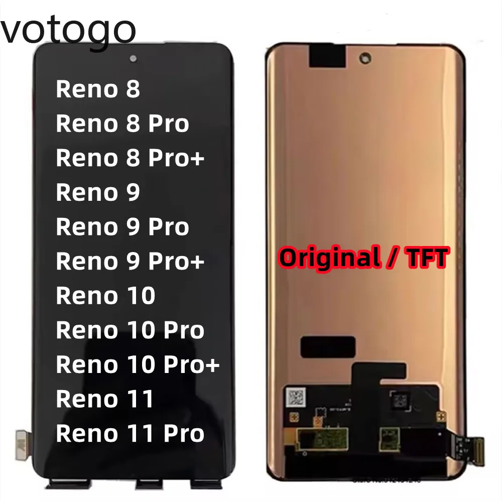 ЖК-дисплей оригинальный/TFT для OPPO Reno 11 10 9 8 Pro + 5G ЖК-экран сенсорный дигитайзер в
