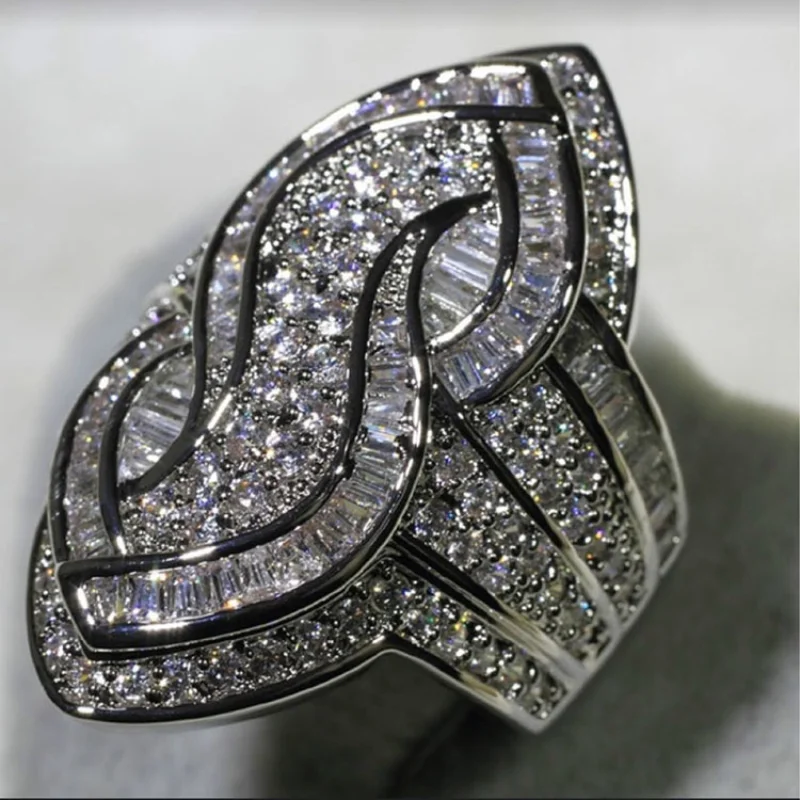 

Новое кольцо с бриллиантами из белого кирпича, рождественский подарок, модное кольцо