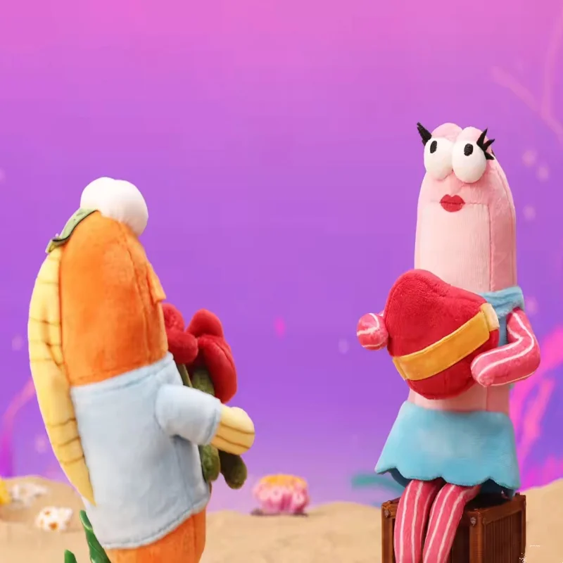 Фото POP MART GONG Bikini Bottom Buddies Романтическая серия «Рыбки» Плюшевый брелок Слепая коробка-сюрприз Куклы-игрушки Аниме-фигурка №1