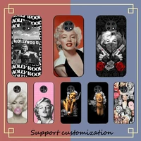marilyn monroe with a cat phone case for xiaomi redmi note 8a 7 5 note 8pro 8t 9pro tpu coque for note 6pro