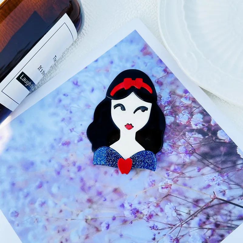 

Wuli&baby Acrylic Princess Brooches For Women Unisex Lovely Girl Figure Party Causal Brooch Pins Gifts