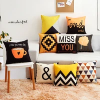 45x45cm nordic style geometric stripes literary plush cushion cover decorative pillowcase for sofa no filling