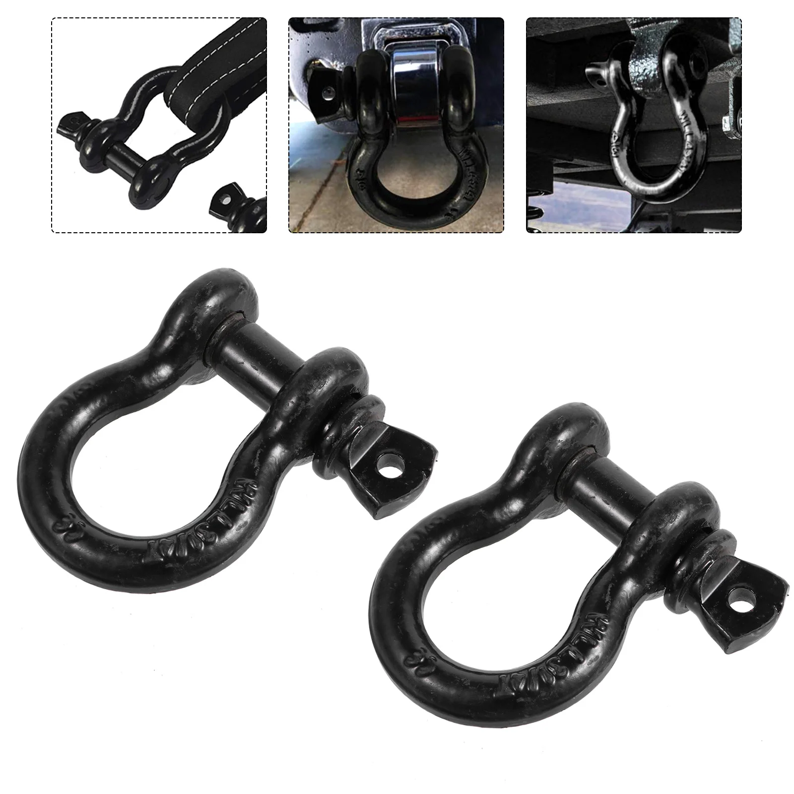 

2Pcs Shackle D Ring Shackle Shackle Isolator for Tow Strap Winch Off Road Towing