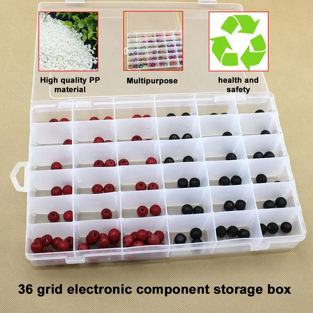 

New 36 Value Electronic Components Storage Assortment Box Adjustable Tool Box Parts Box Jewelry Accessories Storage Box for Home