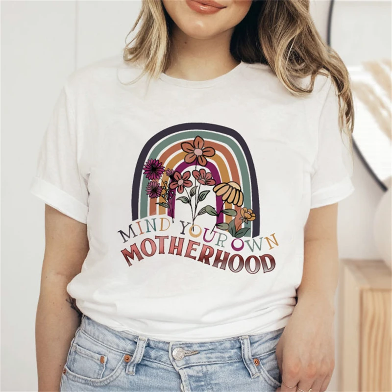 

Женская футболка с круглым вырезом, модная повседневная футболка в стиле Харадзюку с принтом матери, забавная рубашка 90-х годов, свободная ф...