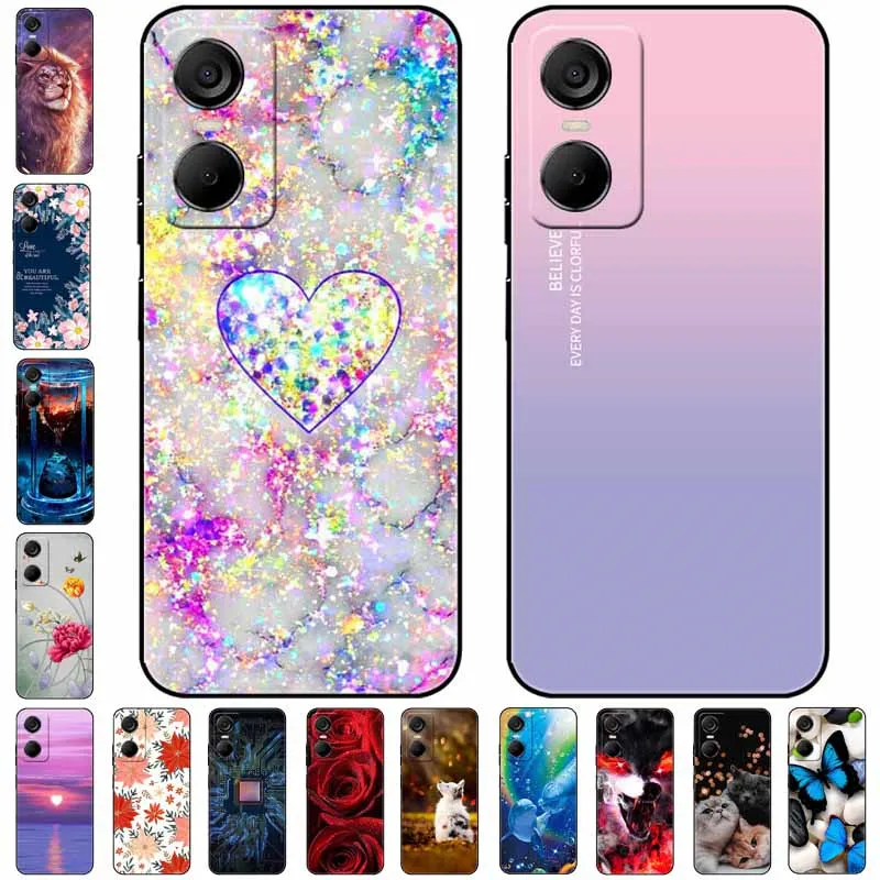 Для Tecno Pop 6 Pro Чехол 6,6 'Капа силиконовый окрашенный мягкий черный чехол для Tecno Pop6 Pro Чехол TPU чехол Защитный для Pop 6pro