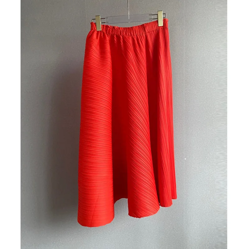 Miyake pleated ladies irregular skirt 2022 spring and summer new loose and thin high-end mid-length skirt