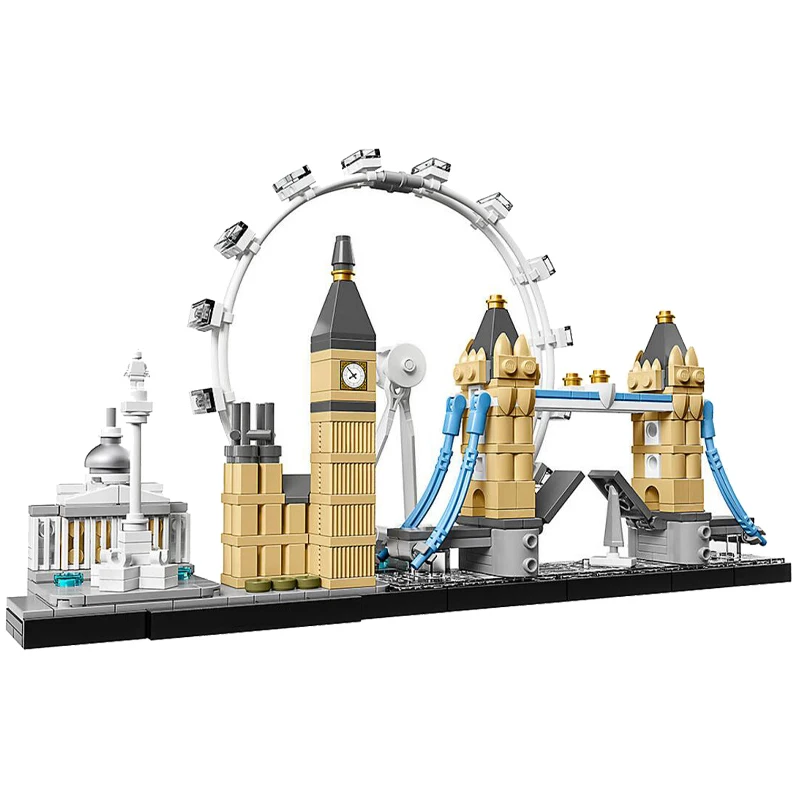 

468pcds 10678 Architecture Building Set London 21034 Big Ben Tower Bridge Building Block Bricks Toys Compatible Lepining city
