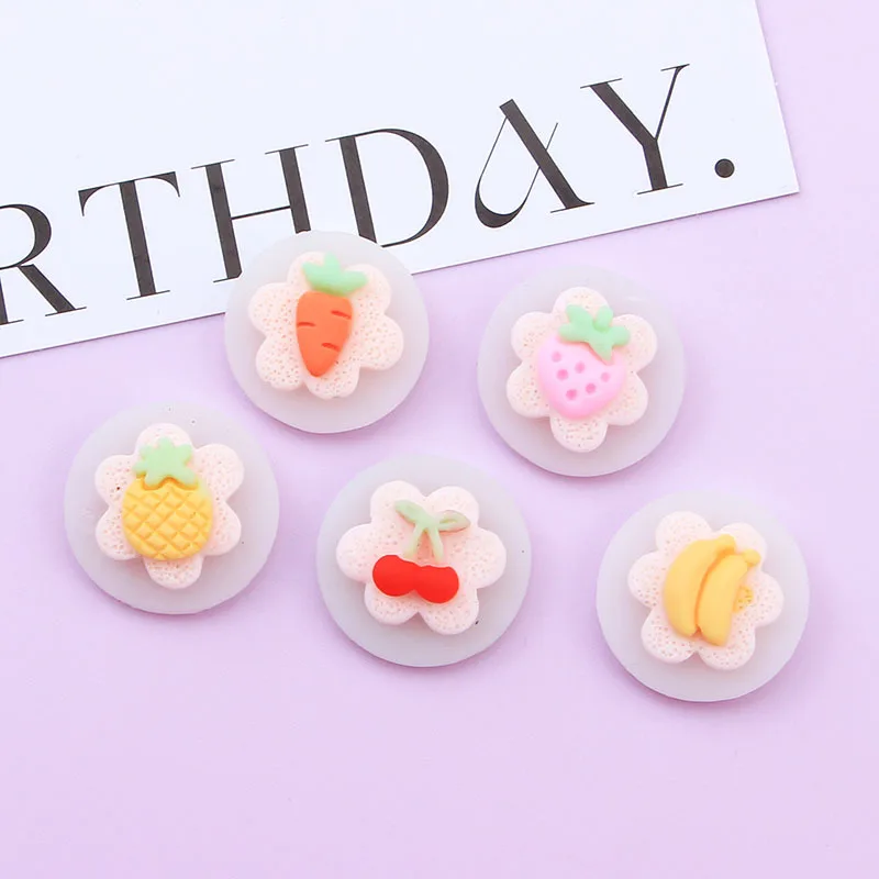 

Kawaii Luminous Fruit Resin Art Supply Flatback Cabochon DIY Hair Bow Center Scrapbooking Crafts Accessories