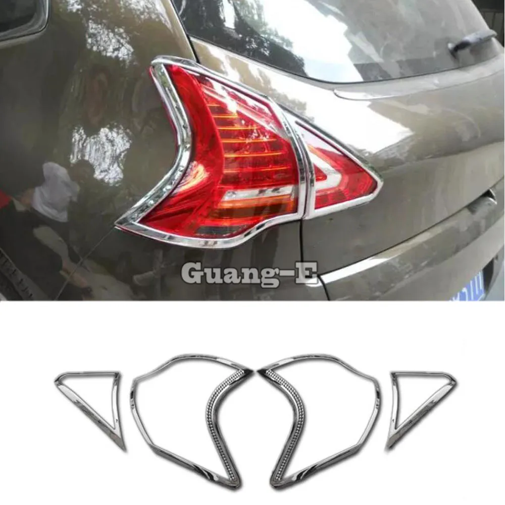 

For Peugeot 3008 2013 2014 2015 2016 2017 Car Rear Tail Back Light Lamp Detector Frame Stick Style ABS Chrome Cover Trim