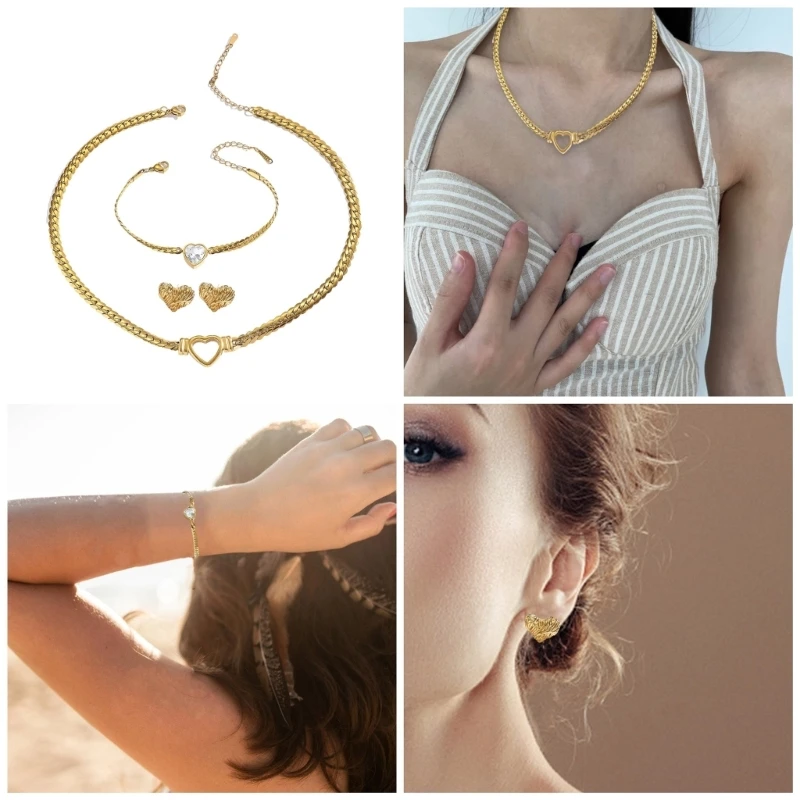 95AB стильное ожерелье с полым сердцем многофункциональная плетеная цепочка